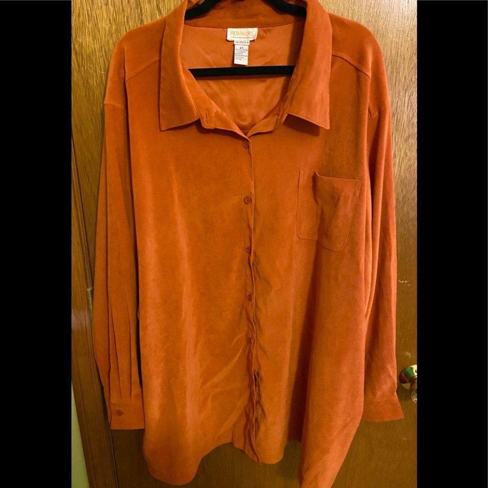 🧡 Roaman’s Suede Dress Shirt 🧡